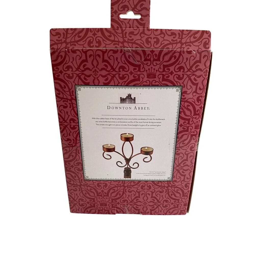 Downton Abbey Wine Bottle Candelabra 3 Tea Light Holder Bronze New 2014